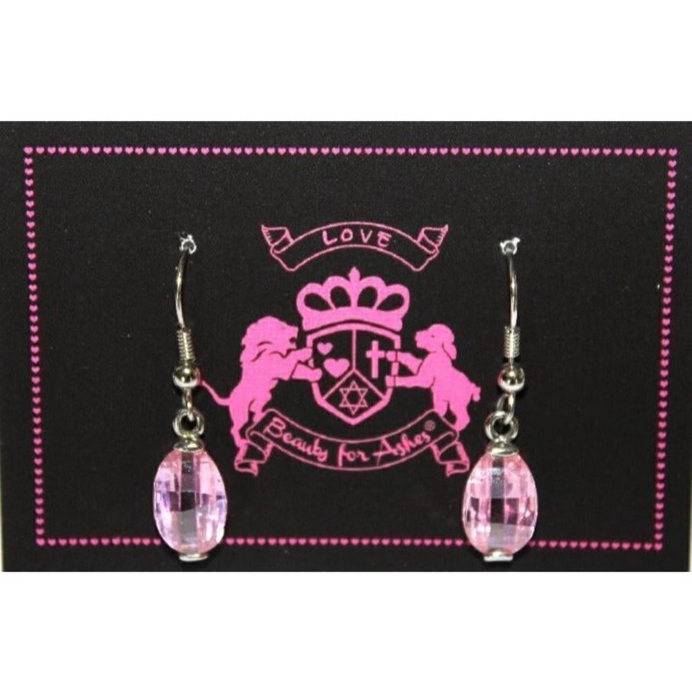 Pink Tourmaline Cz Drop Earrings 21$